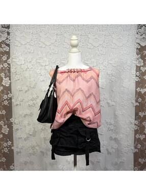 BCX Chevron Sleeveless Top Pink